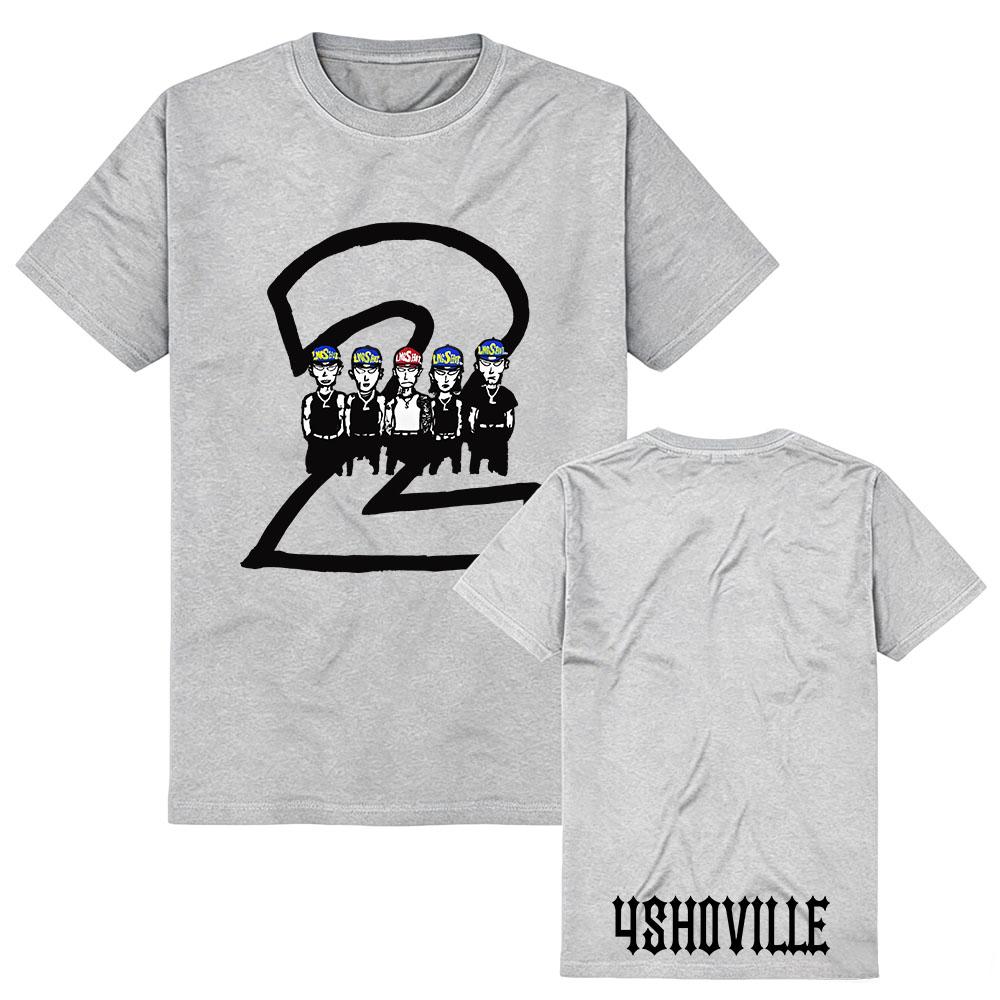 LNGSHOTT 4SHOBOIZ Vol. 2 4SHOVILLE Tee Korean Band Design Print T-shirt Short Sleeve Cotton Women Men Tshirts Summer Unisex Top