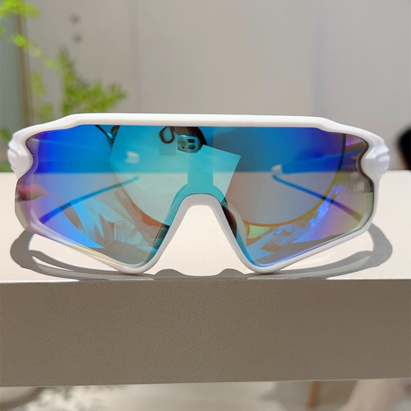 Wrapped Round Sports Goggle Men Mirror Outdoor Protective Cycling Sunglasses Trendy Oversized Windproof Anti-UV Shades