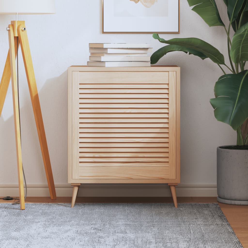 Cabinet Door with Louvered Design 61.5 X 59.4 Cm Solid Pine Wood