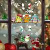 New Christmas Decorations On Tree Branches Owl Wall Stickers Cartoon Glass Stickers Self-adhesive Home Wall Decoration Stickers