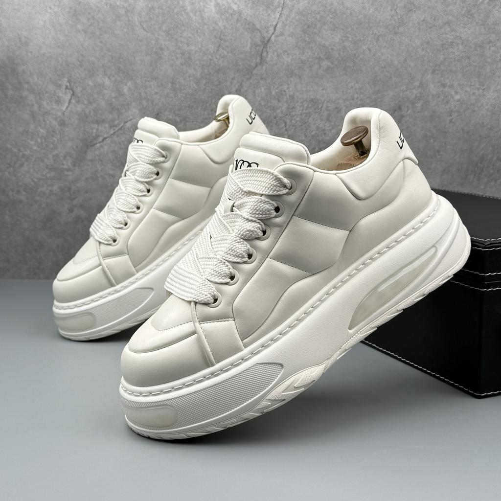 Fashion New 2025 Fashion Designer Men's Lace Up Mix Thick Soled Platform Causal Shoes Flats Male Walking Sneakers Zapatos Hombre