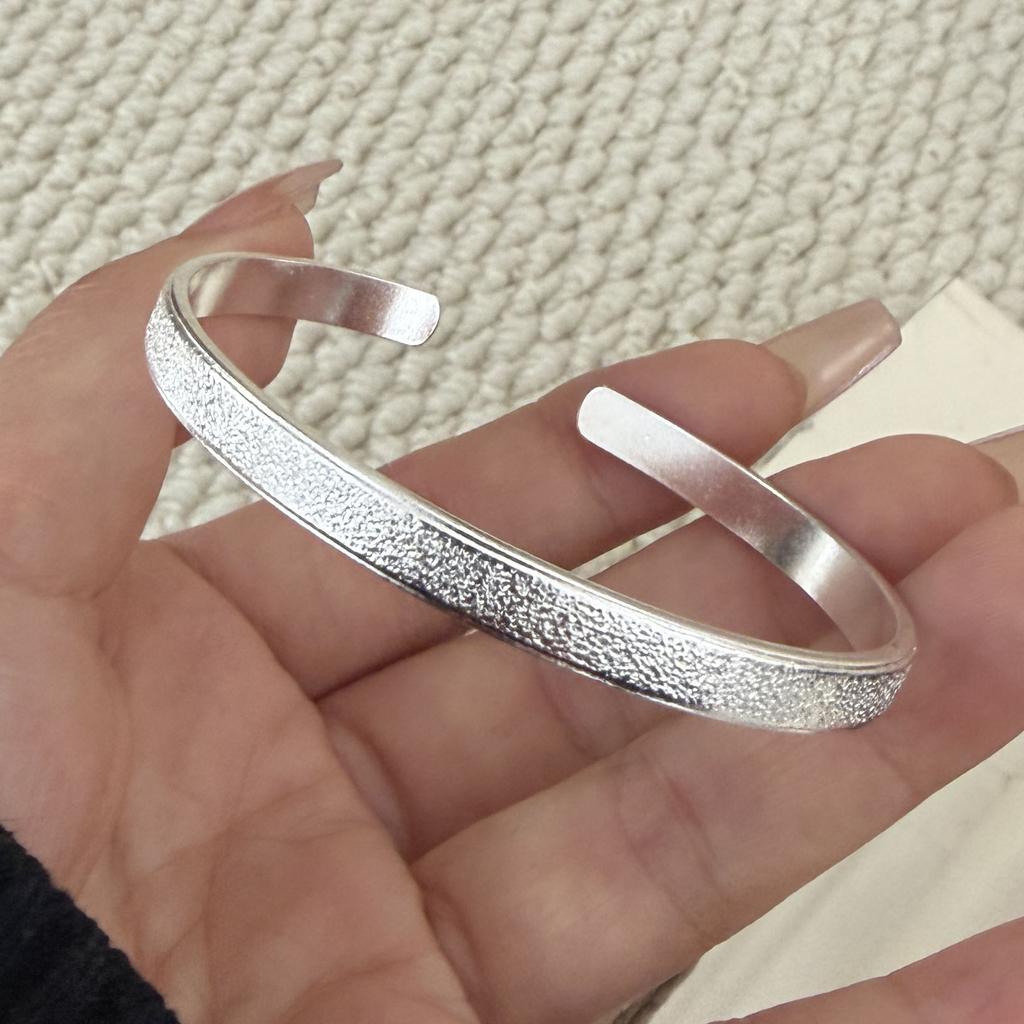 Xiaomi 100% Solid 925 Sterling Silver Retro Bracelet for Women Men Vintage Handmade Sparckling Flat Simple Bracelet Birthday Gift