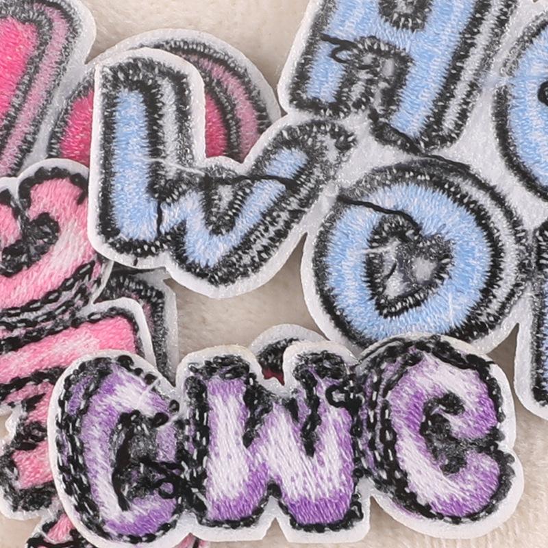 Embroidery label English letter patch Supply accessories Hand account DIY accessories Embroidery sticker cloth sticker