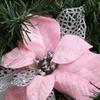 Pre-lit Artificial Christmas Garland with Golden Poinsettias and Ornaments, 9 Feet, Battery Operated