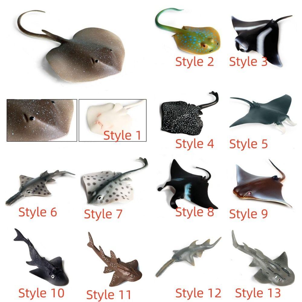 Fish Model Manta Ray Model Miniature Sea Life Action Figurines Ocean Animal Figures  Kids Toy