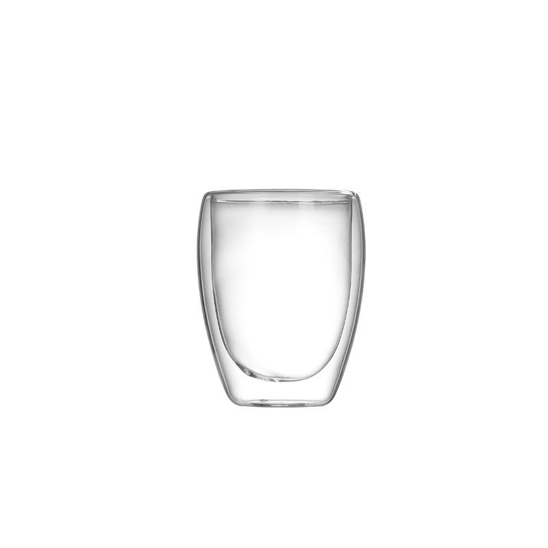 80-450ml Hitzebeständiger Glasbecher Doppelschichtig Anti-Heißer Griff Blei-frei Milchtasse Fruchttee Tasse mit Griff Transparent Kaffeetasse