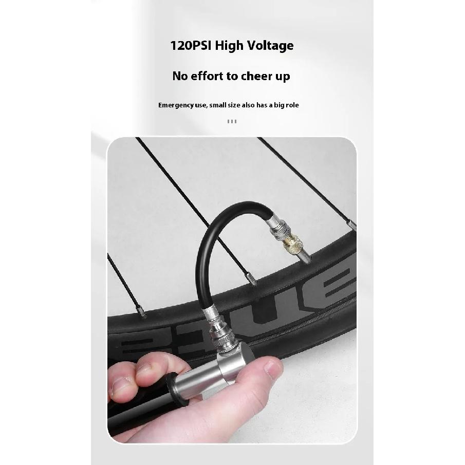 Portable Pocket MTB Bike Pump 120 PSI Mini Cycling Tire Inflator Hand Air Pump Bike Accessories Mountain Road Bicycle Pump