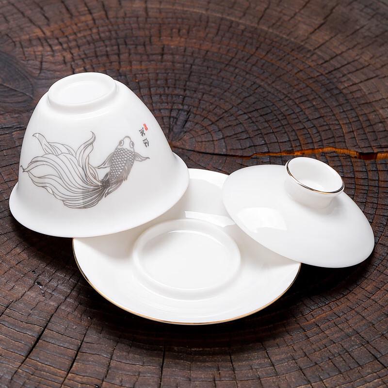 9-Piece Mutton-Fat Jade White Porcelain Kung Fu Tea Set