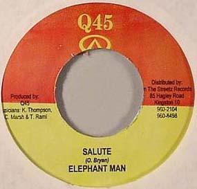 

7inch Record ELEPHANT MAN - Salute NONE Q45 2006 Japan Reggae, Ska & Dub Used