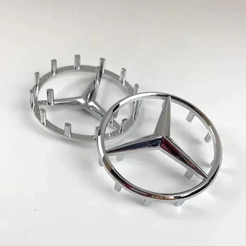 New For Mercedes Benz ABS 3D Star Logo Hollow Badge Sticker Car Steering Wheel Center Emblem For Mercedes Benz AMG GLK W202 W204