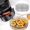 Air Fryer Basket for Oven, 7.8inch Round Air Fryer Rack with Clamp and Brush Stainless Steel Air Fryer Basket Non-Stick Air Fryer Tray Fit All 4.2QT