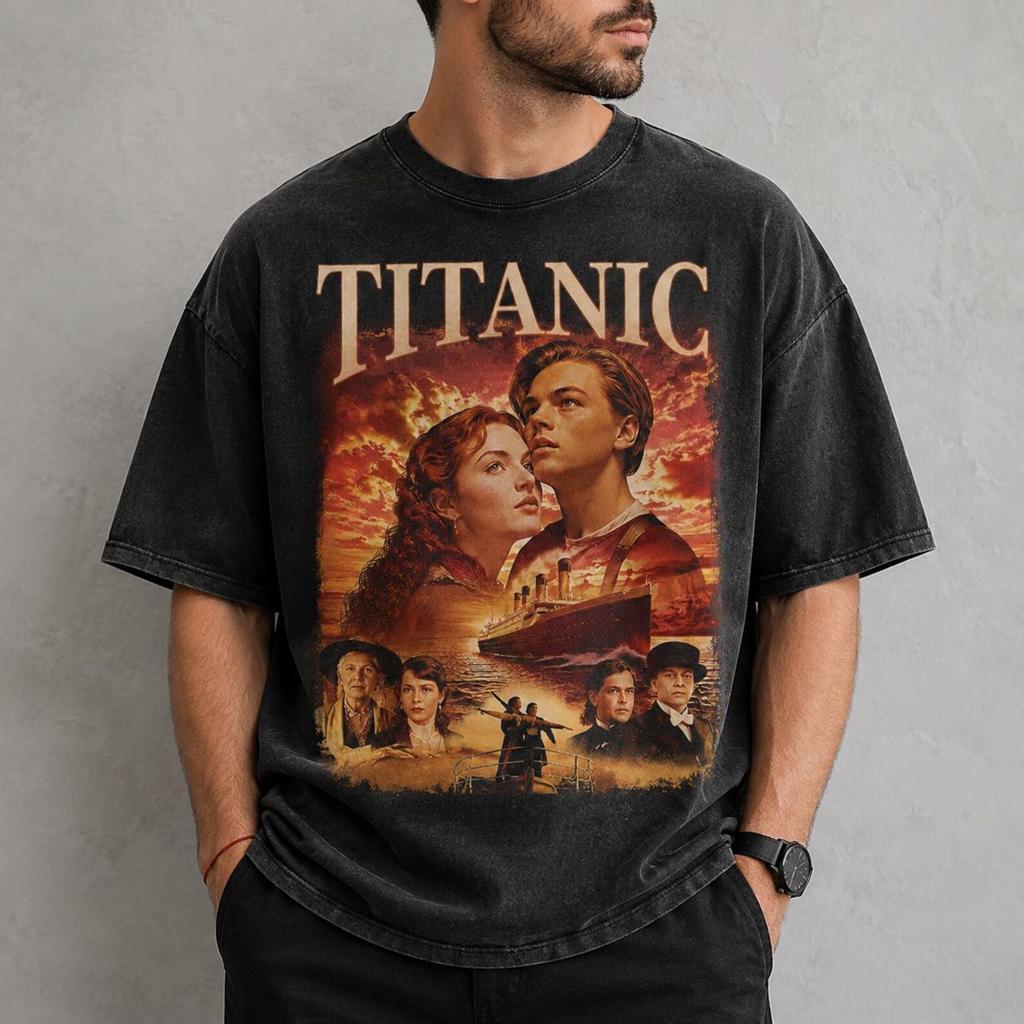 Titanic Movie Poster T-Shirt, Retro Jack and Rose Graphic Tee