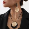 Minimalist Boho Jewelry Set for Women with Gold and Black Circular Hoops