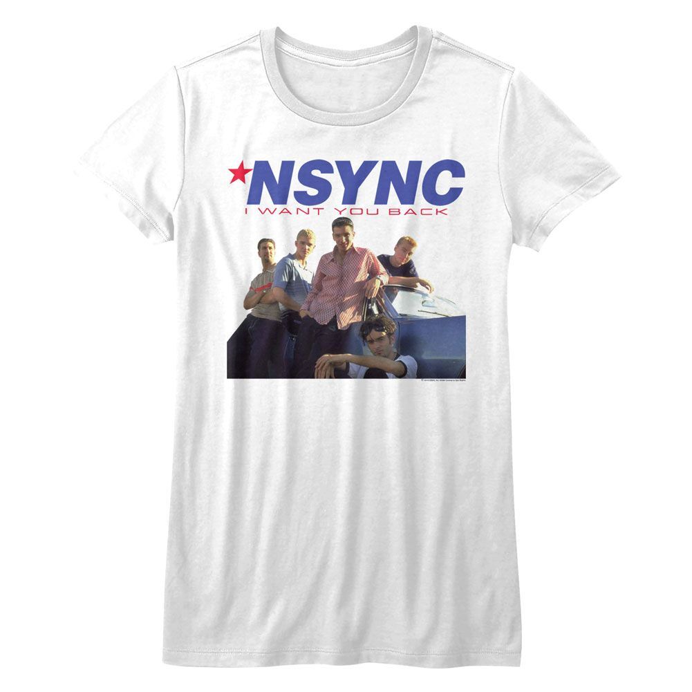 Ladies NSYNC Want You Back White Pop Music Boy Band Shirt XL