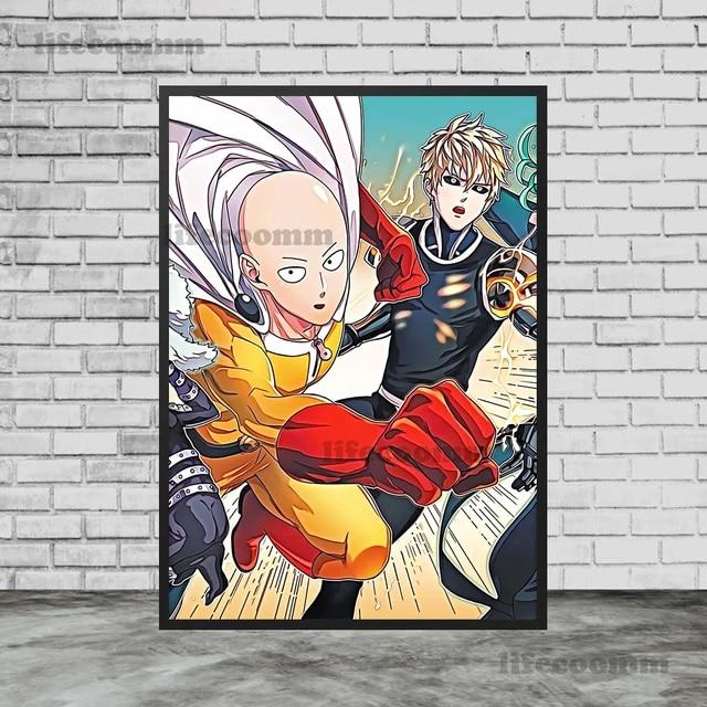 One Punch Man Janos, Saitama Hot Blooded Animație Poster și imprimare Decor Artă de perete Pânză Pictură pentru camera de zi Imprimare artistică fără cadru