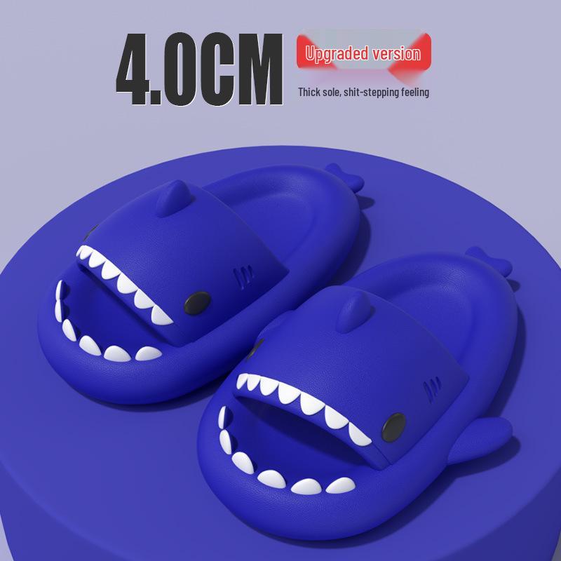 4cm Thick Sole Shark Slippers: Fun Cartoon EVA Slippers for Women, Men & Kids - Unique Stepping Sensation