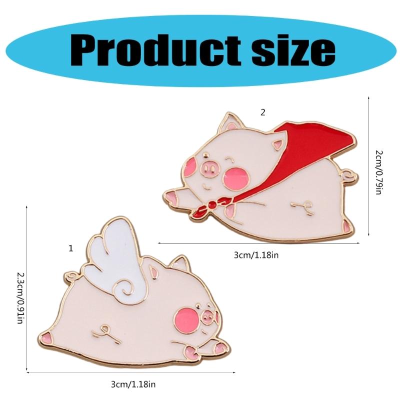 Animal Brooch Pin Cartoon Enamel Lapel Pin Clothing Jewelry Flying Pig Brooch Animal Pin Suitable for Daily Party Wear