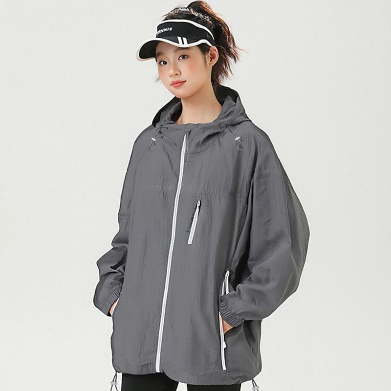 UPF10 + Sunscreen Top Jacket Men's Summer Ice Silk Hooded Sports Fishing Sunscreen Clothing Outdoor Light Sunscreen Clothing Women