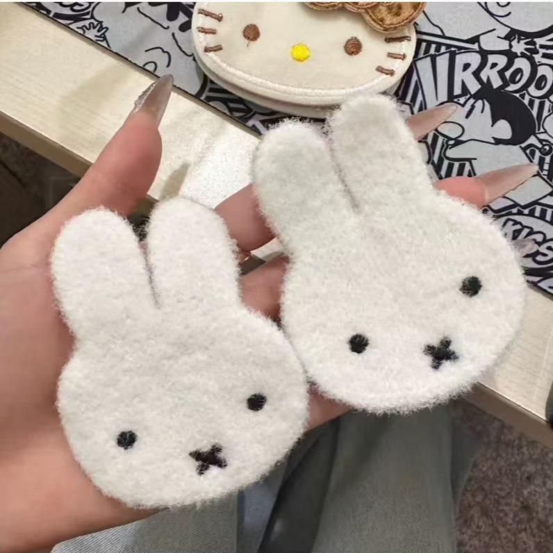 DIY Miffy Rabbit Plush Hair Clip Sticker - Sweet Girl Magic Hair Accessory