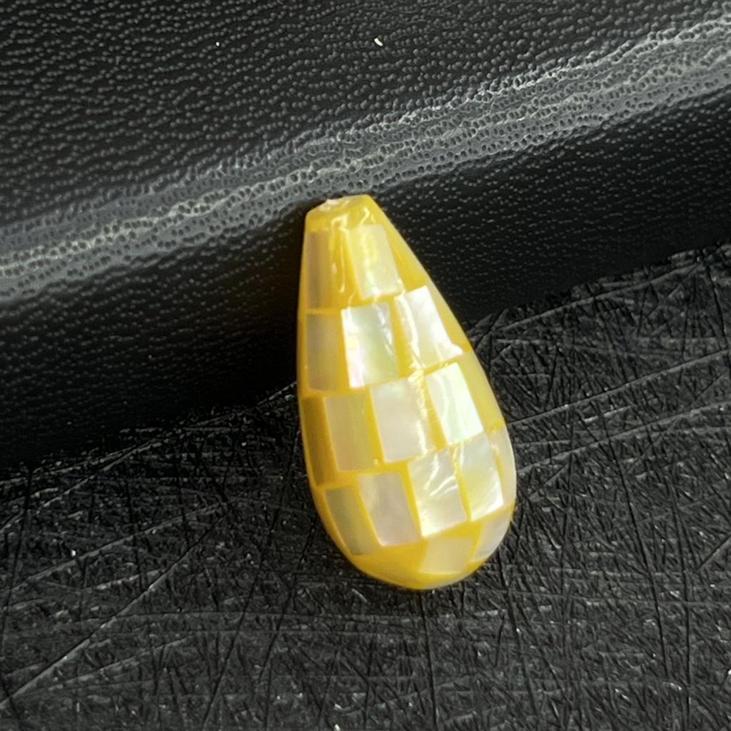 1 st, Fantastiska Gula Mosaikliknande Korallpärlor med Hål - DIY Smyckespärlor Lätta att Trä på Armband/Halsband Sommar Pysselmaterial Gåva