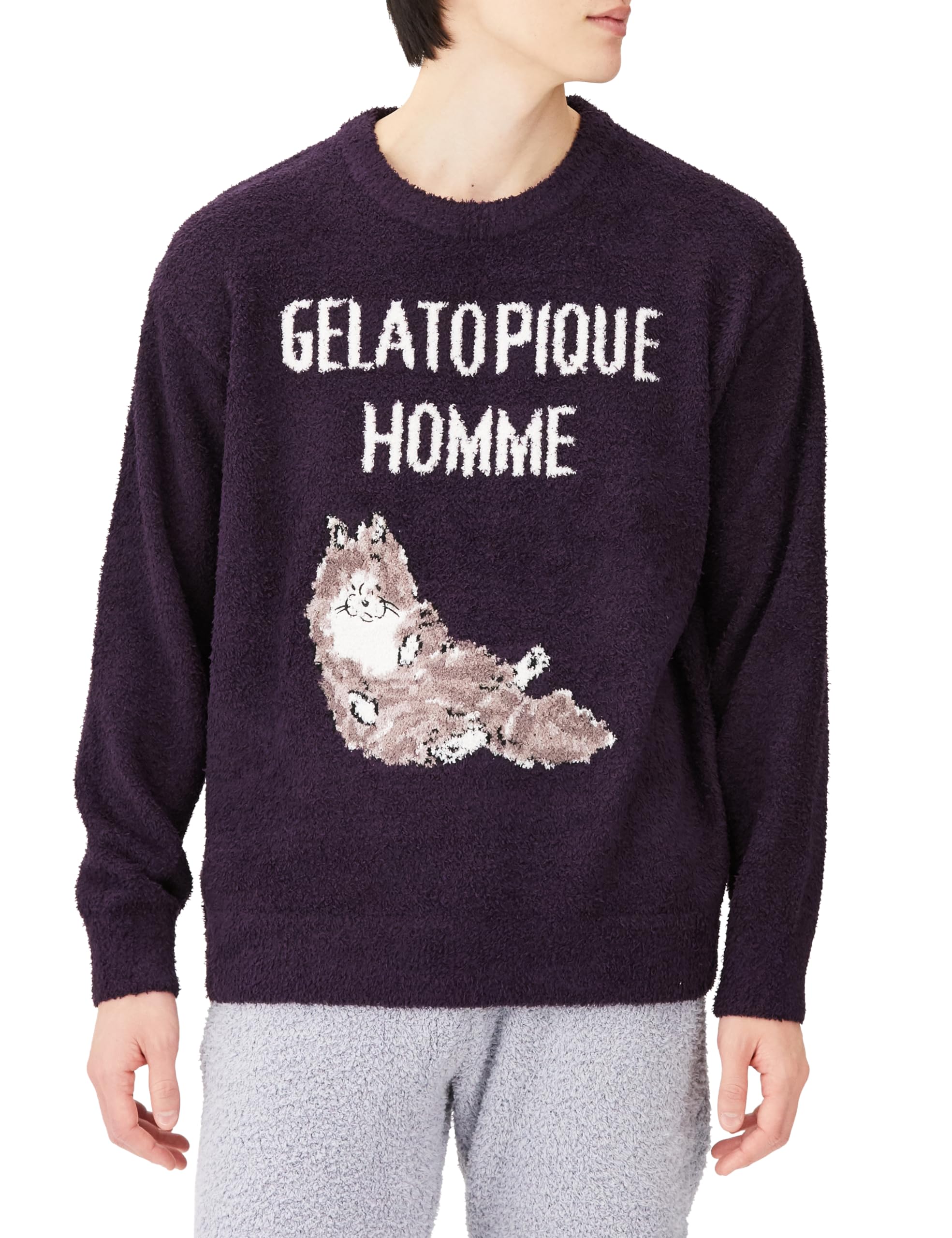 

HOMME Baby Moco Sleep Cat свитер PMNT235982 PPL M [Gelato Pique] Мужской
