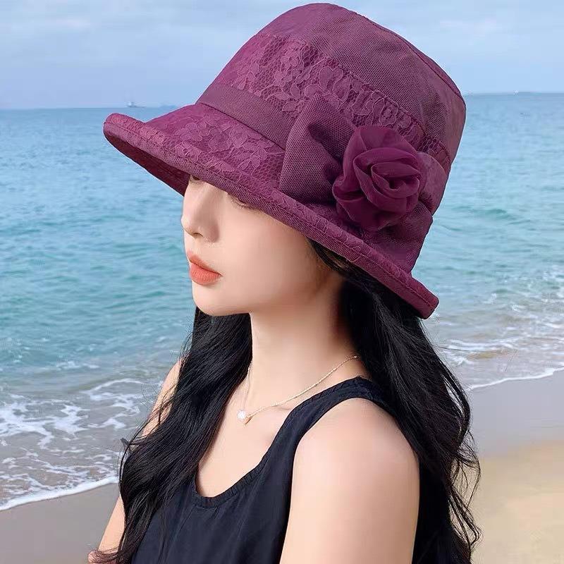 Hat Women's Sunscreen Thin Breathable Shade Basin Hat Spring Summer Old Lady Sun Hat