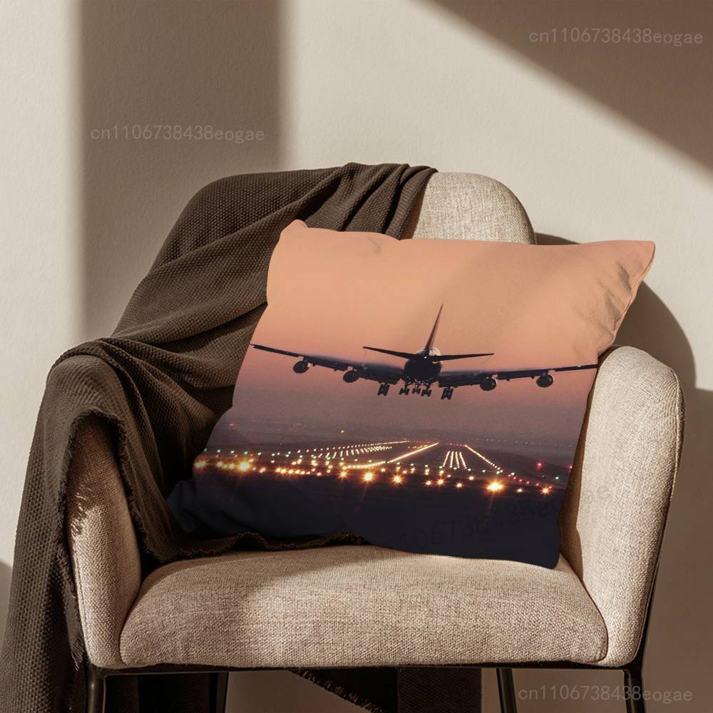 Art Airplane Plane Pillow Case For Room Sofa Cushion Cover Suitable For Home Bedroom Decoration And Protector