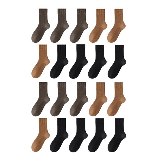 Damen Einfarbige Wadenlange Socken Herbst Gemütlich Weich Flauschig Crew-Socken Thermisch Warm Winter Dicke Stiefelsocken für Kaltes Wetter