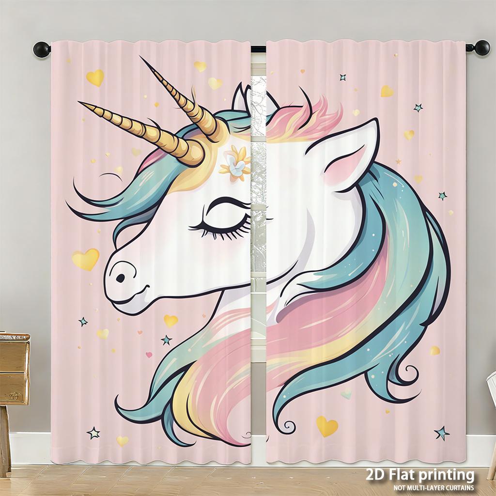 Piece Set High Definition Digital Printed Curtainschristmassantaredhollyflowersribbonhome Decoration Style Curtains Made Of Polyester