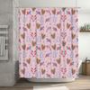 Bathroom Shower Curtain Set with Candy Cane Pattern for Christmas Decorations Pink Waterproof Fabric for Bathrooms