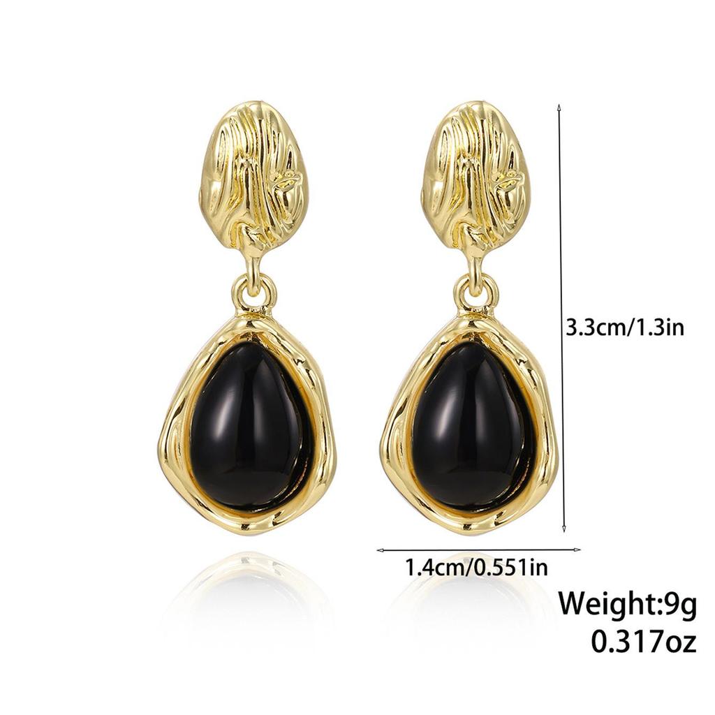 Bold Retro Resin and Alloy Earrings - Fashionable European and American Style
