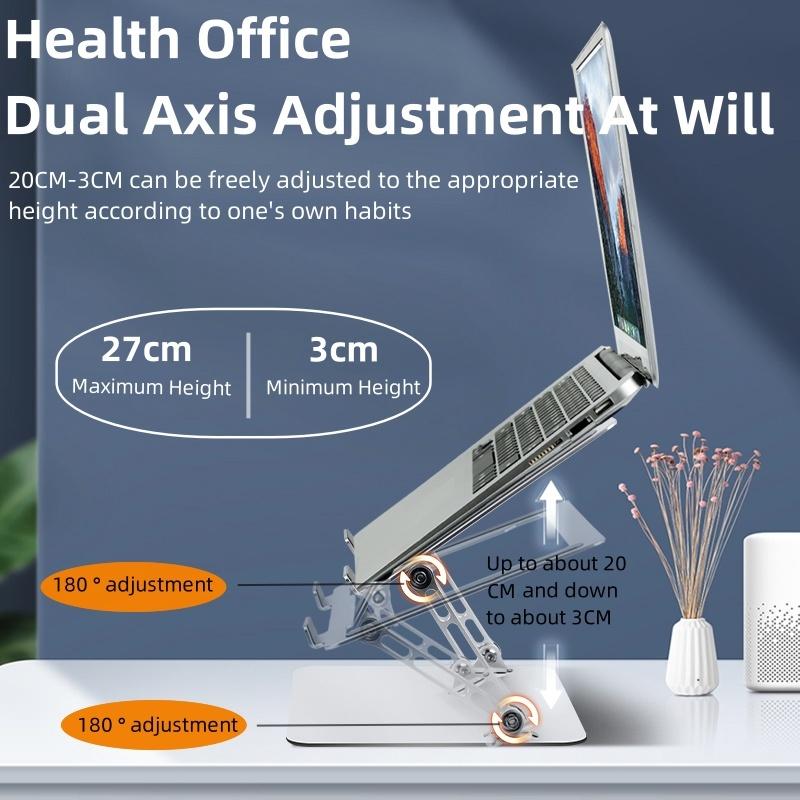 

D079 Aluminum Alloy Desktop Laptop Bracket Foldable Hollow Out Notebook Cooling Stand Grey
