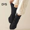 1 Pair Sleeping Socks Solid Color Double-Sided Fleece Women Socks High Elasticity Breathable Warm Sock Liners