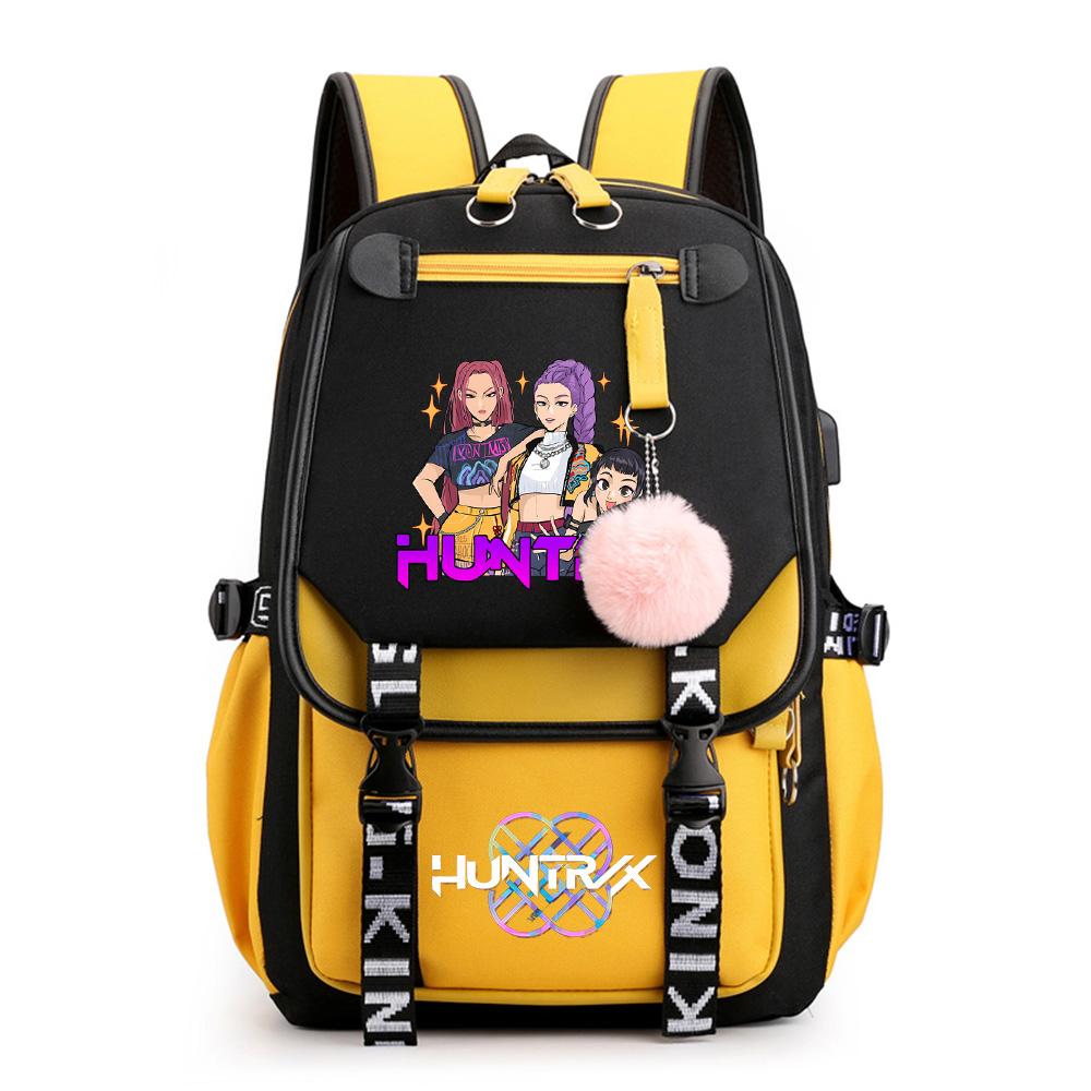 Anime K-Pop Demon Hunters Printed Backpack Schoolbag for Teenager Student Girl Boy Bookbag Large Capacity Waterproof Travel Bag Gift Rucksak