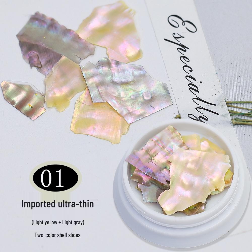 Dual-Color Iridescent Abalone Shell Nail Art Pieces