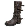 2025 New Maillard Mid-tube Martin Boots Women's Retro British Inner Height-increasing Thick Heel Pleated Stacked Pants Tube Short Boots