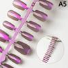 30Pcs Nails Handmade Gradient Cat'S Eye Press On Fake Nails Medium Short Nail Tips Popular Design Decoration Flower Full Cover