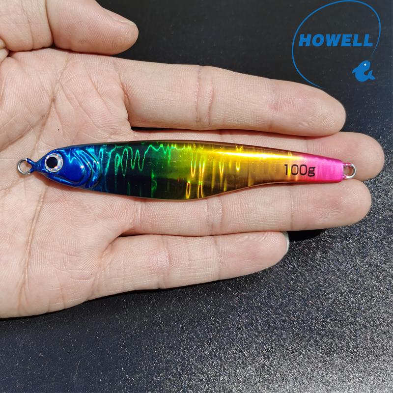 Howell 100g Speed Jigging  Glow Lead Bait Hard Lure for Saltwater Bottom Fishing Lake and Metal Artificial for Fishers