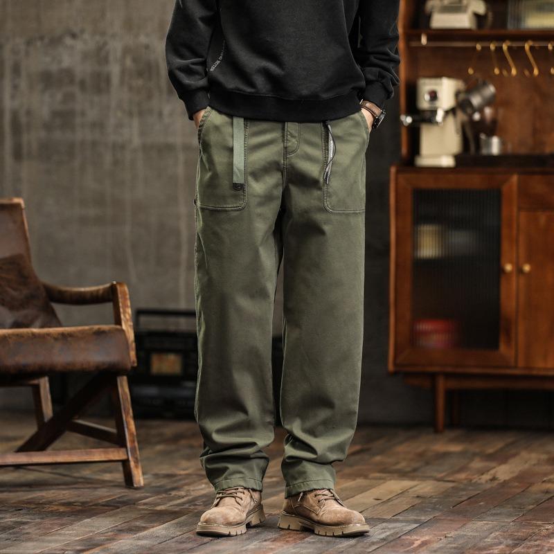 Retro trendy men's overalls loose straight casual pants men's trousers trendy pants high-end men's clothing
