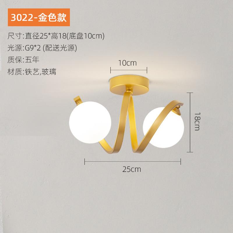 Modern Glass Ceiling Lights Minimalist Black Gold Ceiling lamp Indoor Lighting Hallway Aisle Balcony Entryway Cloakroom Fixtures