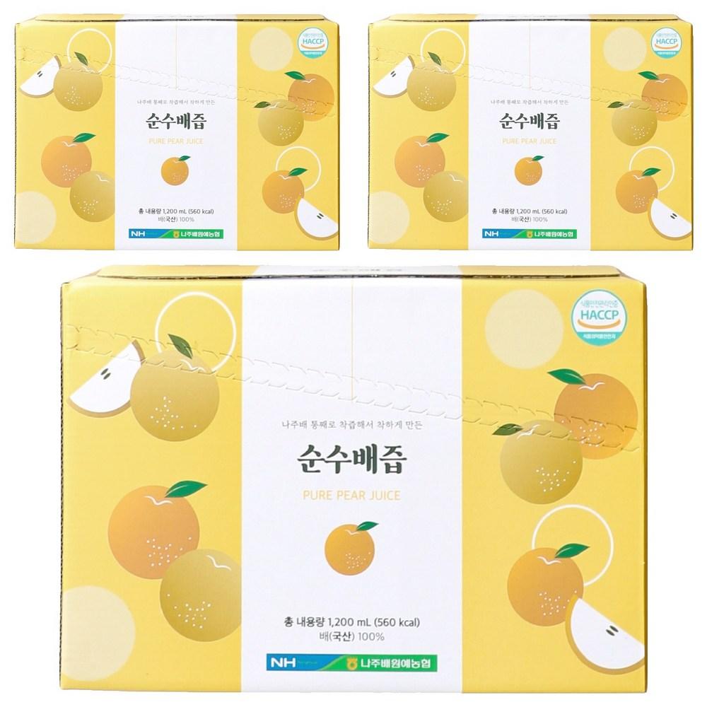 Naju Pear Horticultural Cooperative Pressed Pure Pear Juice 120ml 30 Pcs