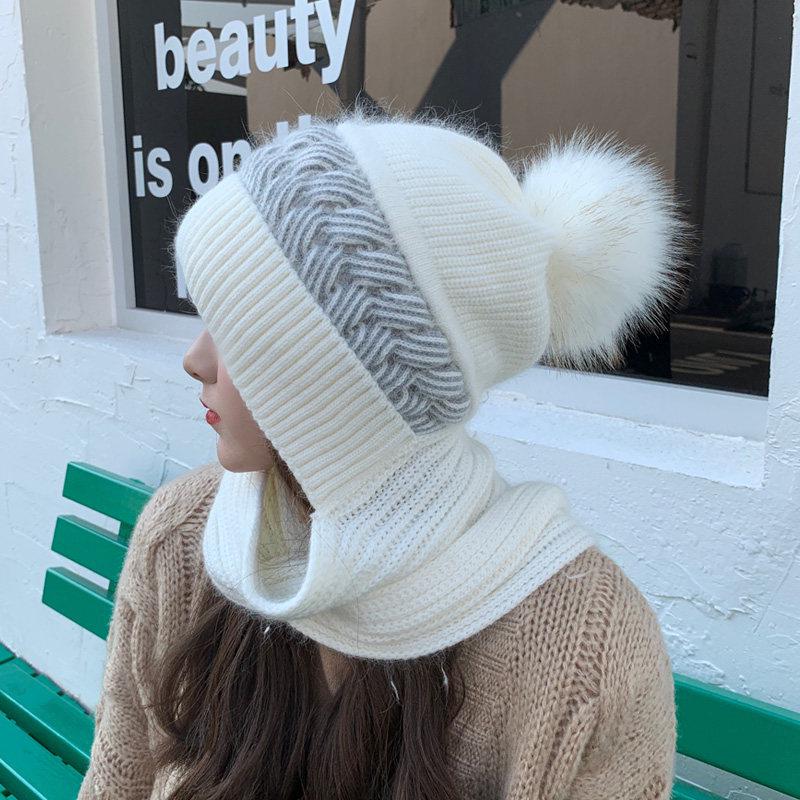 Women's Korean Style Wool Hat & Scarf Set – Cute, Cold-Proof, Ear & Neck Protection for Autumn/Winter