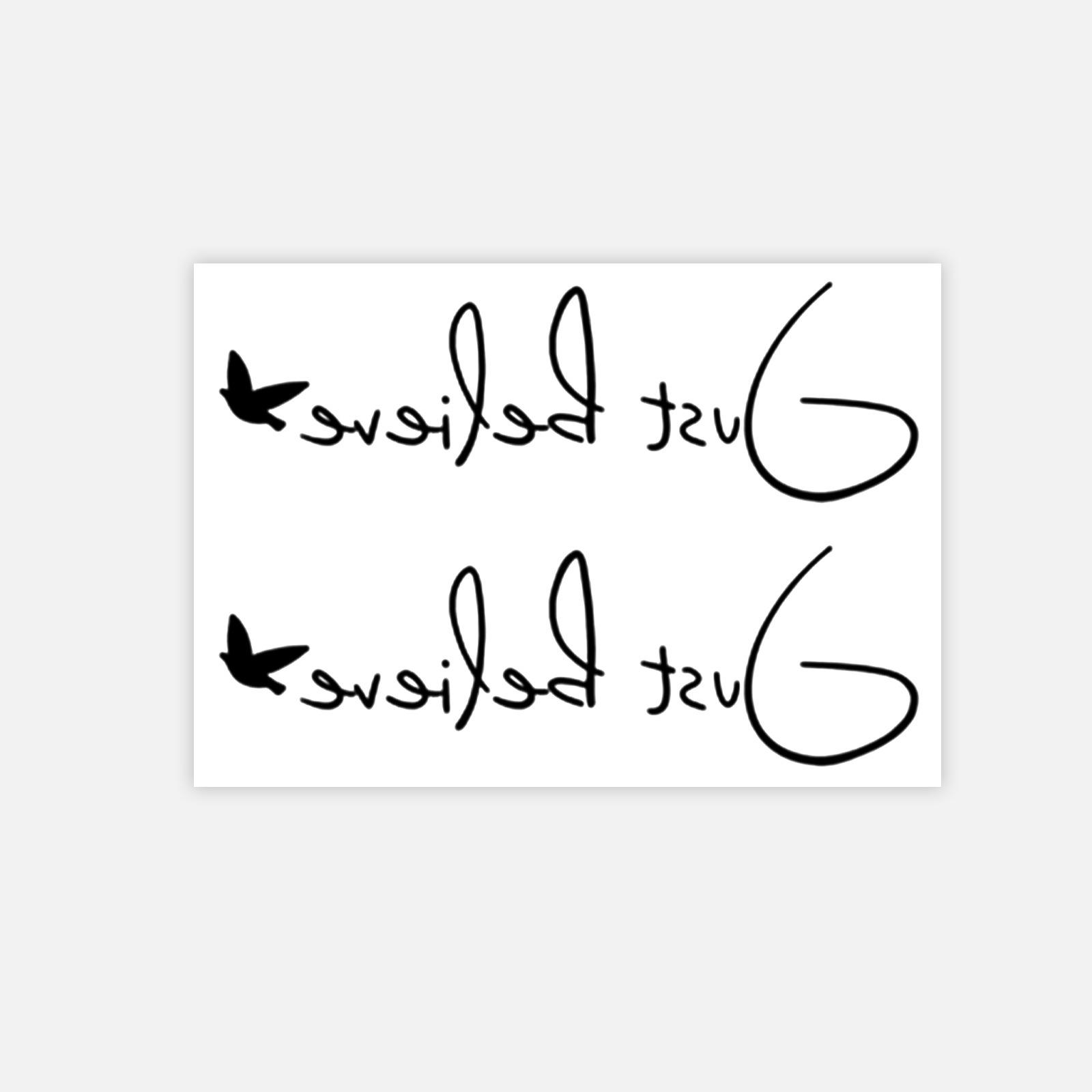 High-End Sense Small Fresh And Simple Personality Bird English Short Sentence Collarbone Waist And Abdomen Tattoo Sticker 10*7CM