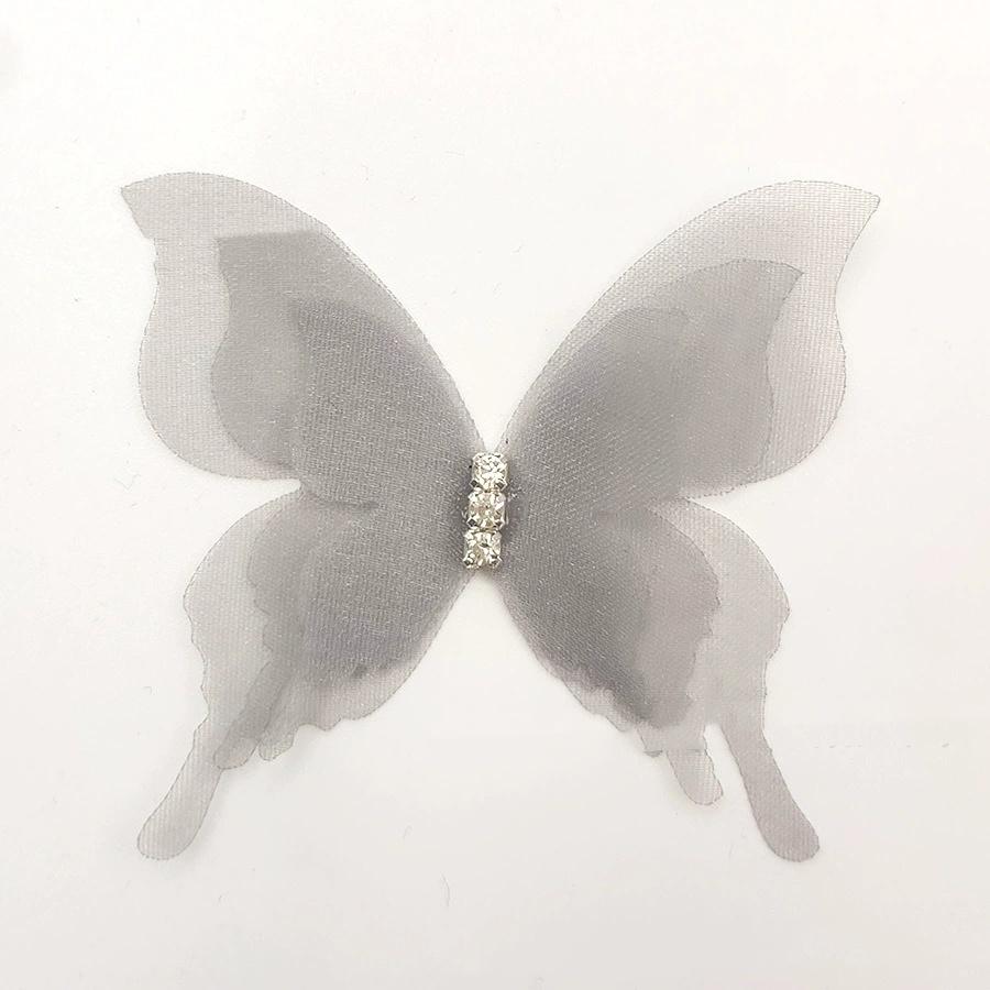 10 Stück Farbverlauf Organza Stoff Schmetterling Applikationen 3D 5CM Chiffon Schmetterling Verträumt Durchscheinend DIY Nähen Basteln Dekoration