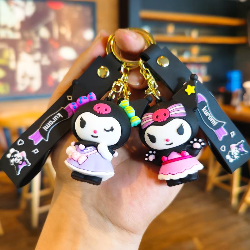5th Generation Kuromi Sanrio Keychain Cartoon Doll Cute Key Ring Sanrio Gift Kawaii Cute Personalized Gifts Y2k Fashion Anime