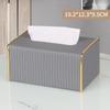 Schreibtisch-Taschentuchbox aus Leder