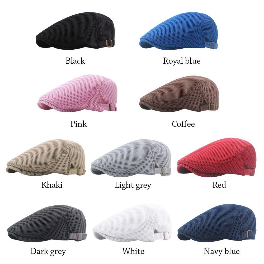 Breathable Berets Hat Mesh Peaked Cap Fashion Cabbie Flat Cap