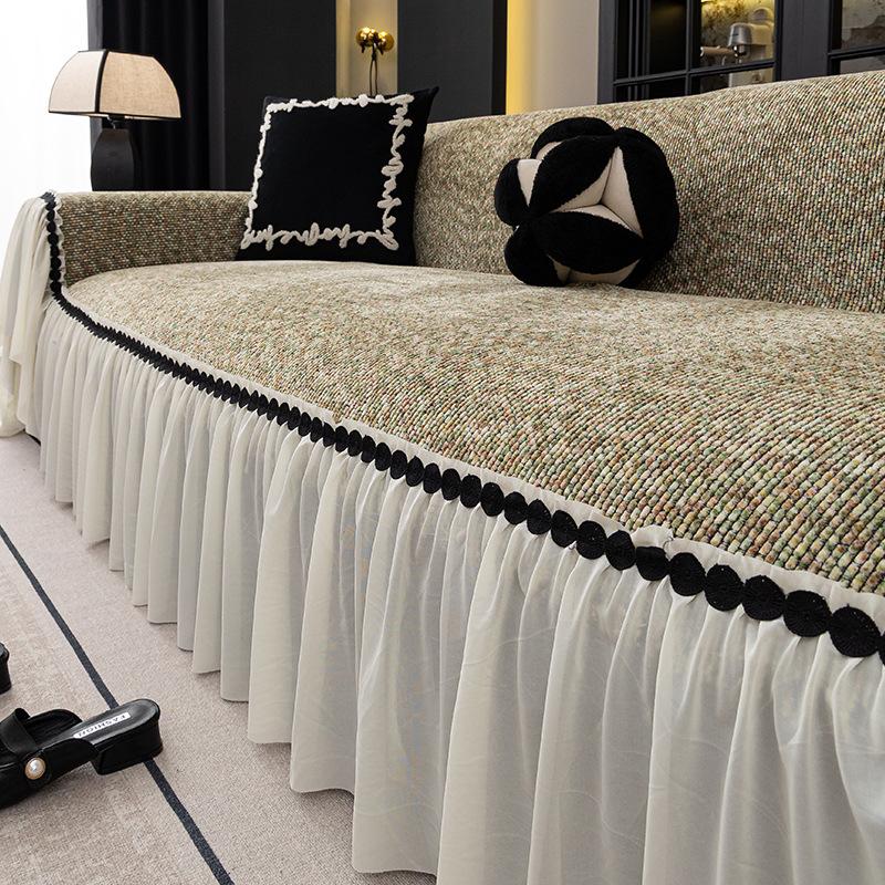 French skirt sofa cover 2025 new four-season universal high-end seat cushion, an all-inclusive anti-cat scratch blanket