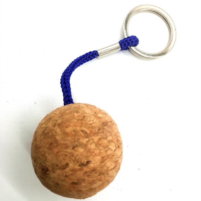 Customizable Round Cork Ball Keychain with Logo Printing