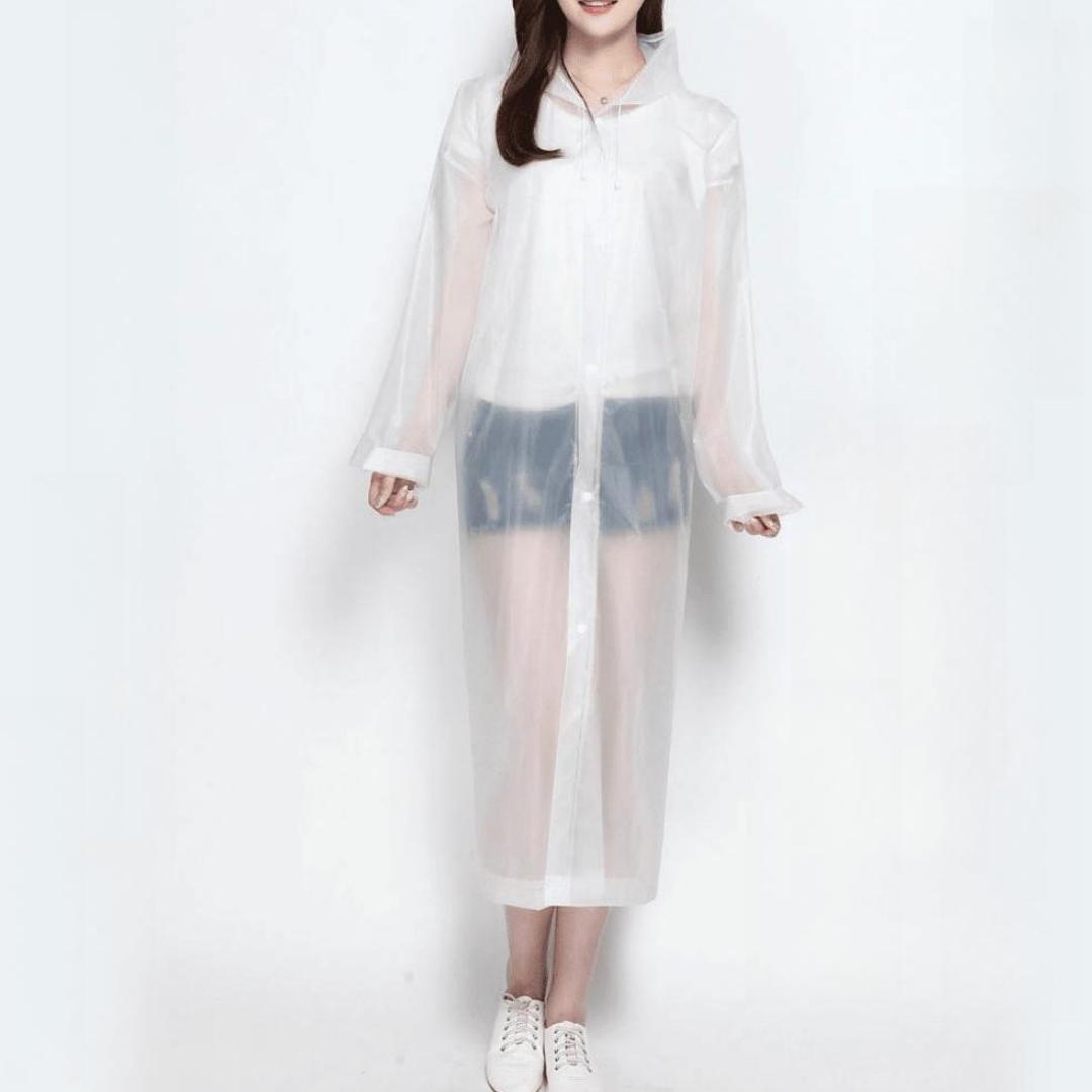 

Плащ EVA для взрослых для мужчин и женщин, водонепроницаемый дождевик one size прозрачный